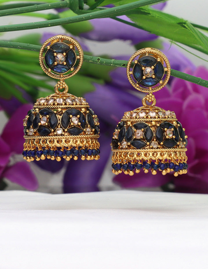 Designer Black Color Stone Fancy Earrings