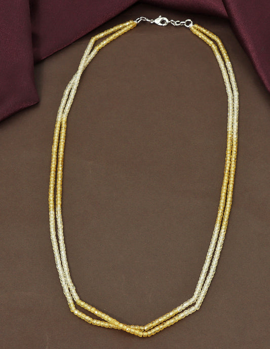 Designer 2-Lines Yellow Cz Beads Mala