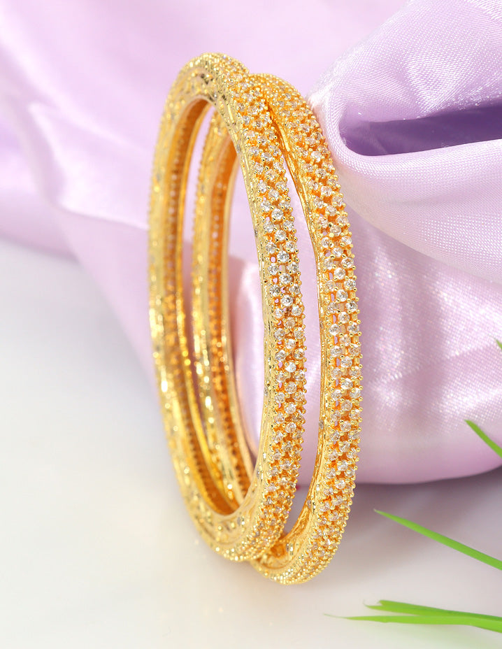 Designer Zirconia Gold Plated Bangles