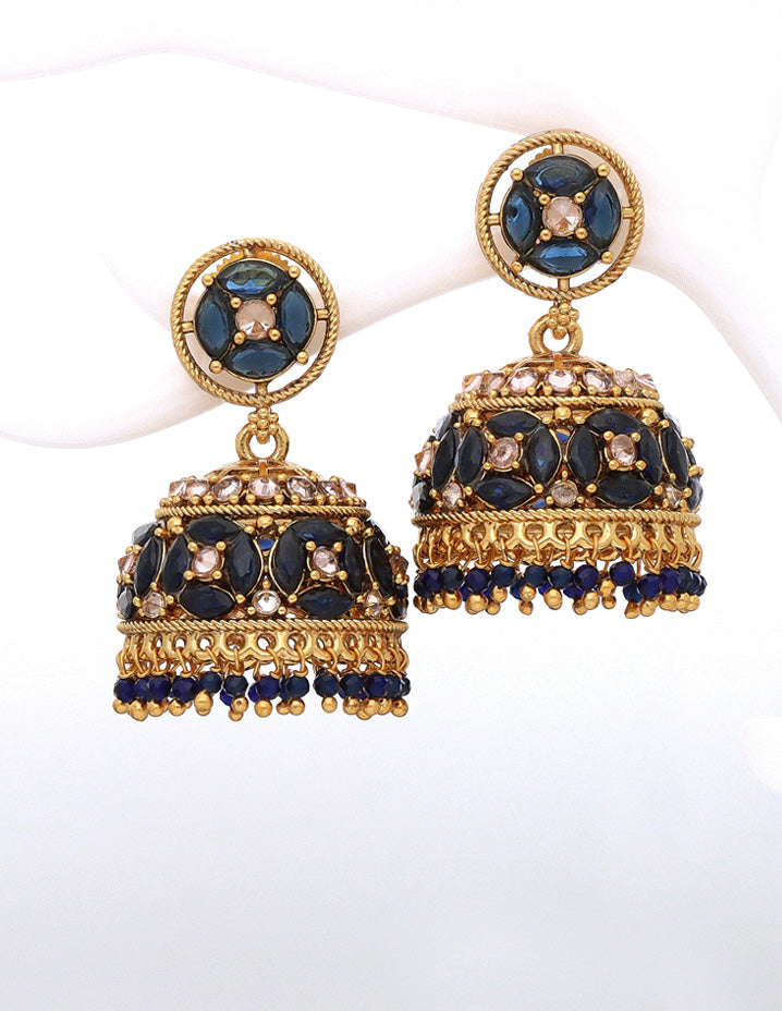 Designer Black Color Stone Fancy Earrings
