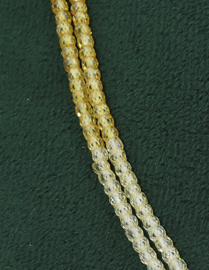 Designer 2-Lines Yellow Cz Beads Mala