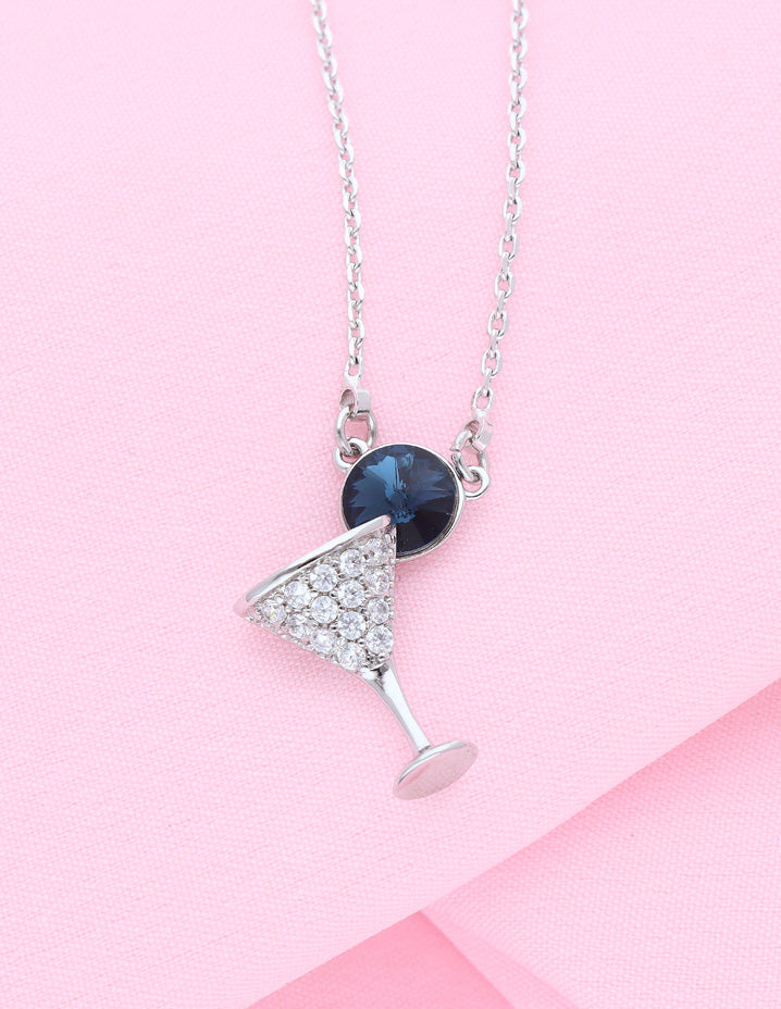 Swarovski Crystal Martini Goblet Chain Pendant