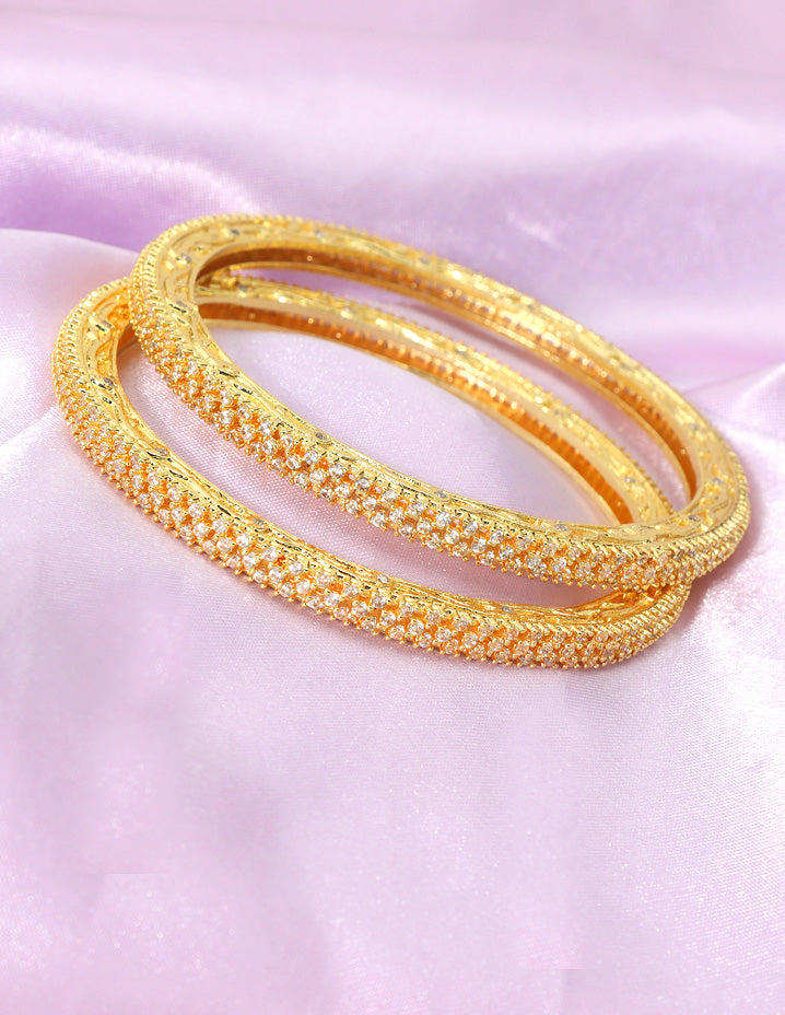 Designer Zirconia Gold Plated Bangles