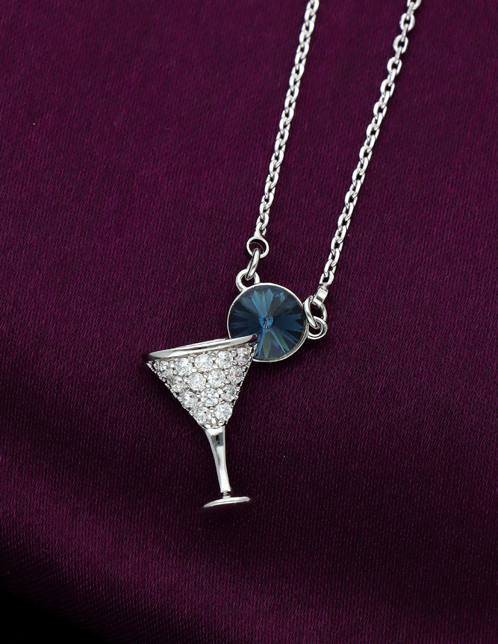 Swarovski Crystal Martini Goblet Chain Pendant