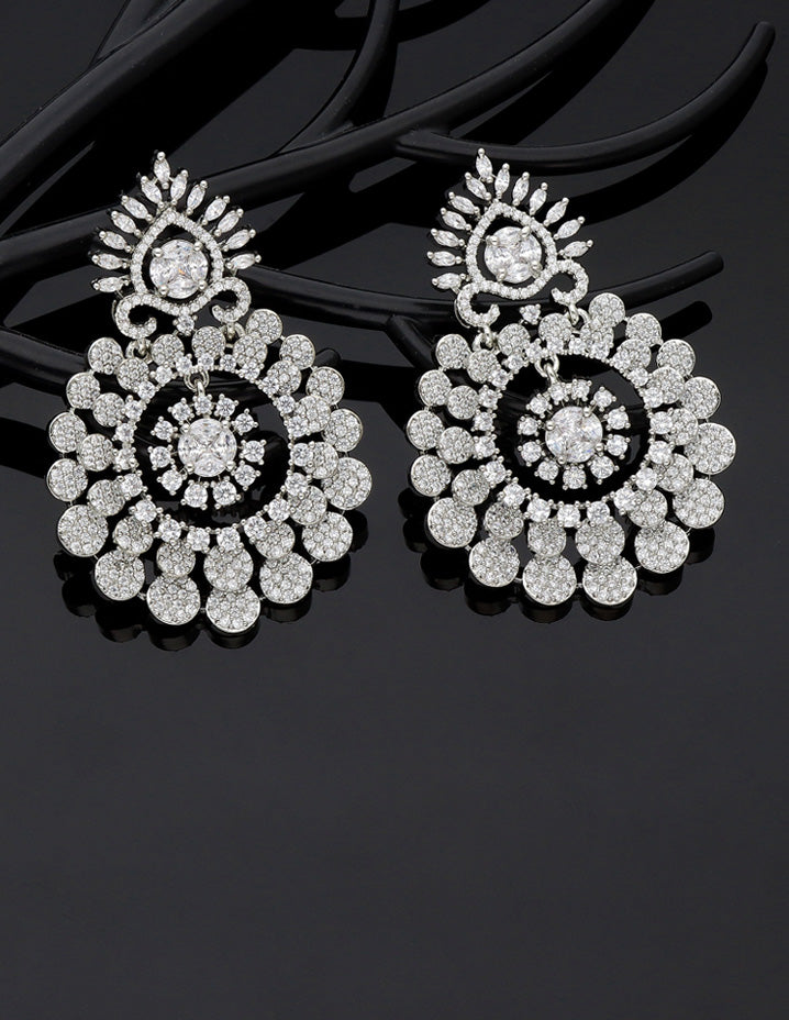 Artsy Zirconia Fractal Earrings