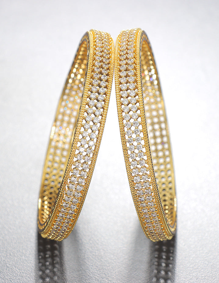 Designer Zirconia Gold Plated Bangles