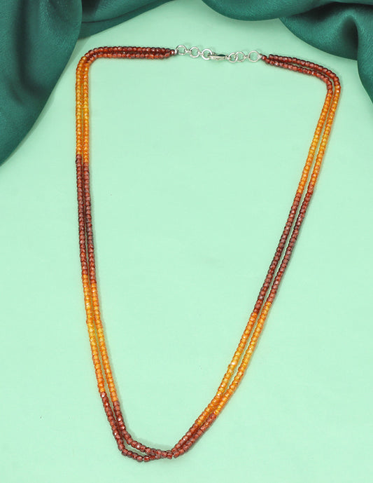 Designer 2-Lines Orange Cz Beads Mala
