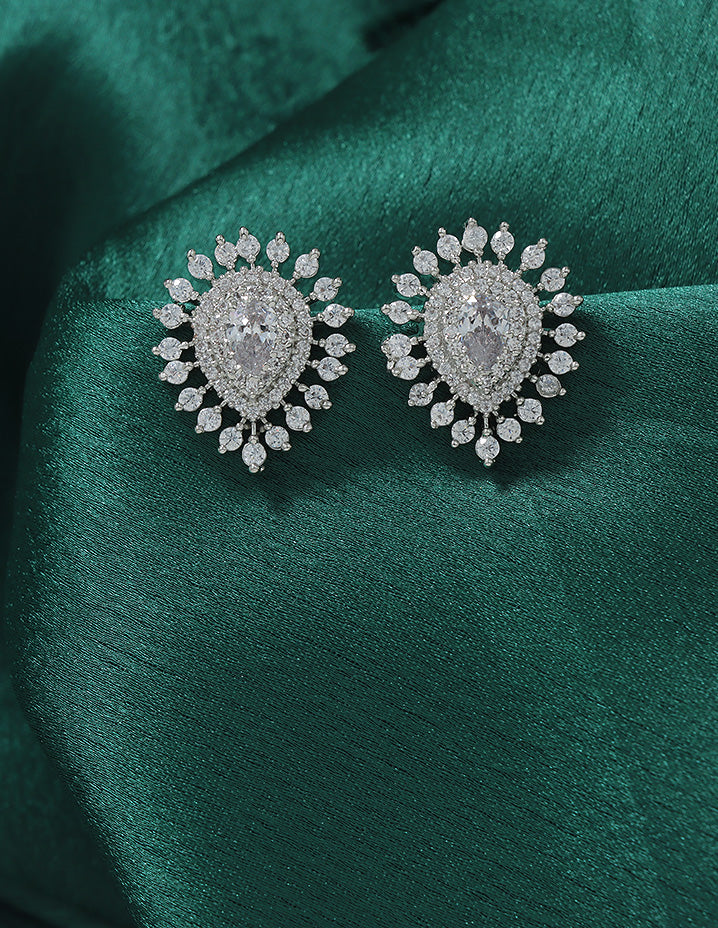 Designer Zirconia Royal Radiance Stud Earrings