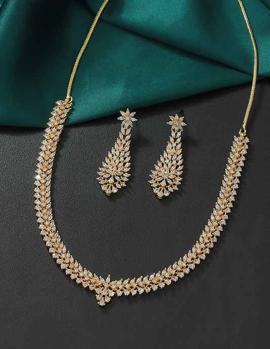 Designer Zirconia Crystal Elegance Necklace Set