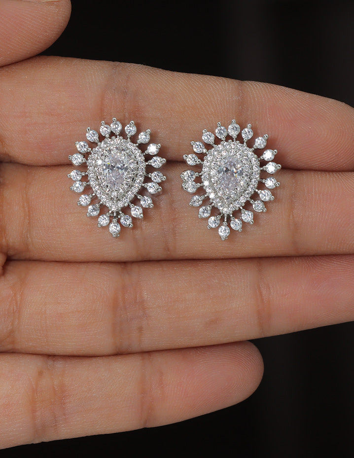 Designer Zirconia Royal Radiance Stud Earrings