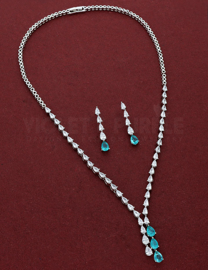 Stylish Zircon Necklace Set