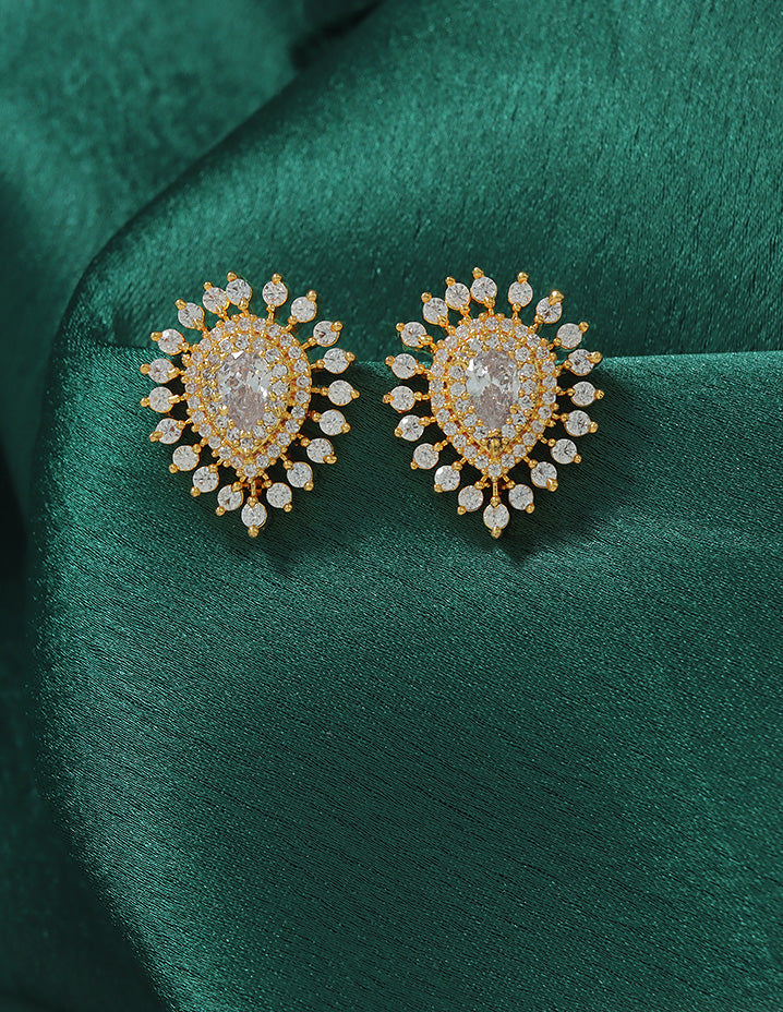 Designer Zirconia Royal Radiance Stud Earrings