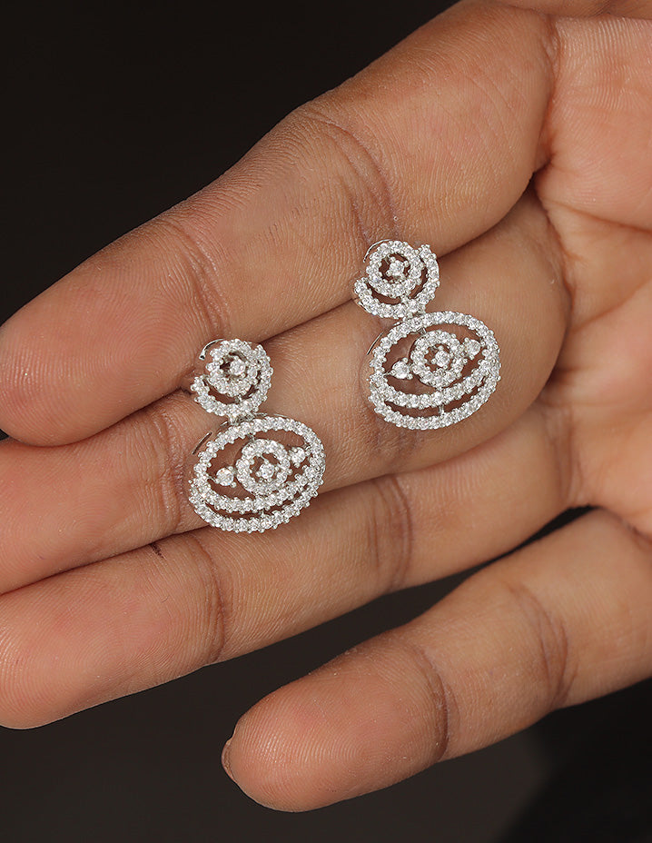 Designer Zirconia Diamond Dewdrop Earrings
