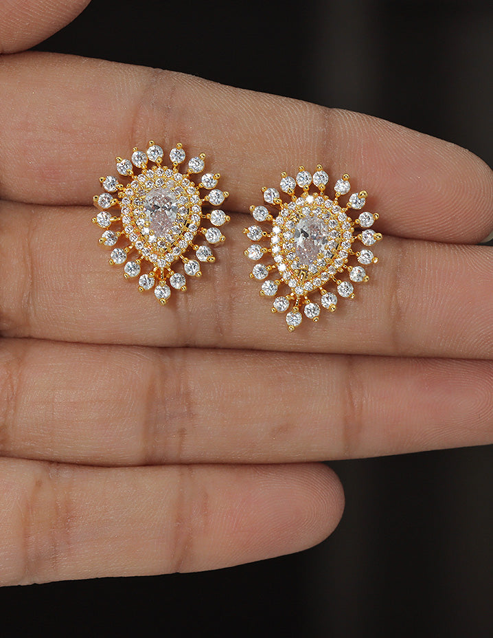Designer Zirconia Royal Radiance Stud Earrings