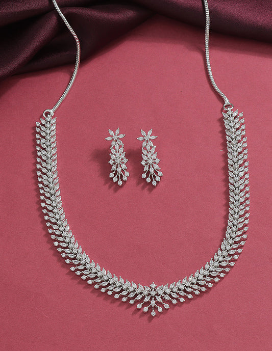 Designer Zirconia Crystal Elegance Necklace Set