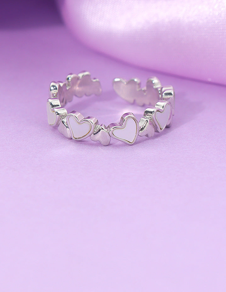 Designer Heart Shape MOP Adjustable Finger Ring
