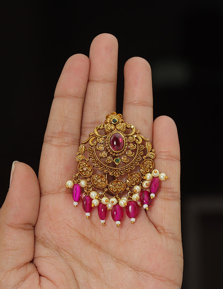 Designe Royal Ruby Temple Choti Piece