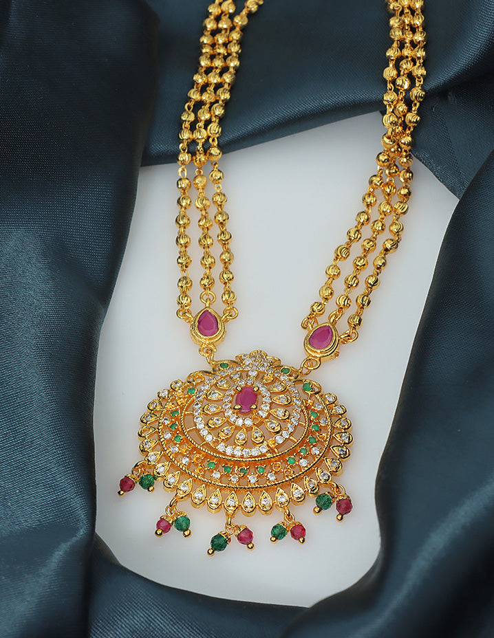 Designer Royal Radiance Pendant Haaram Thali Chain