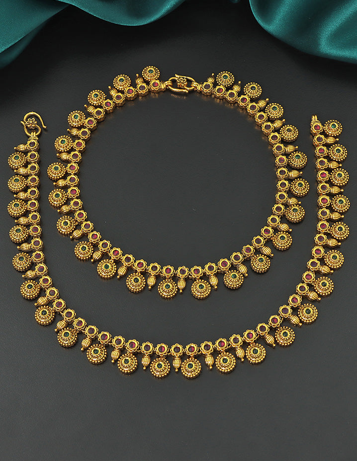 Designer Antique Traditional Kempu Anklets
