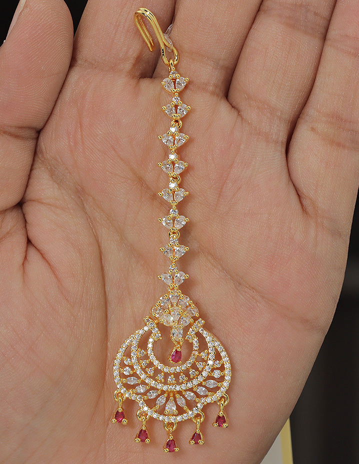 Designer Zirconia Maang Tikka