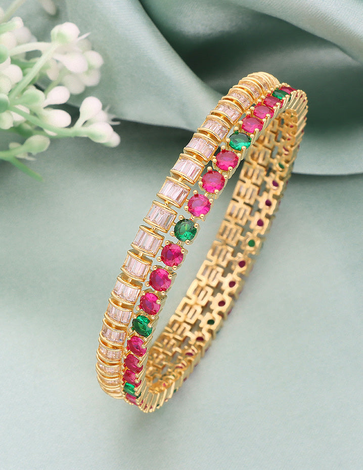 Designer Zirconia Gold Plated Bangles