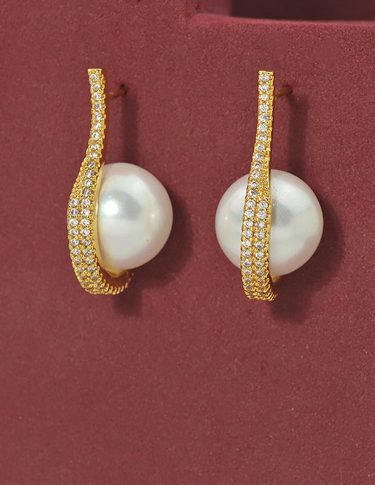 Designer Royal Pearl Stud Earrings