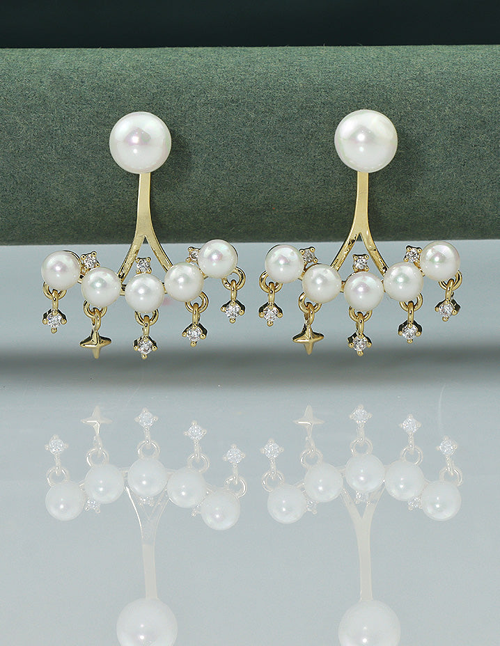 Designer Zirconia  Gold Polish Earrings