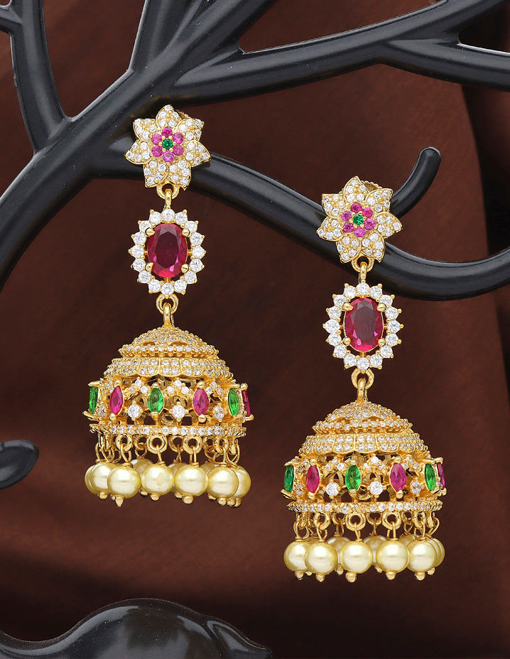 Zirconia Jhumka Earrings