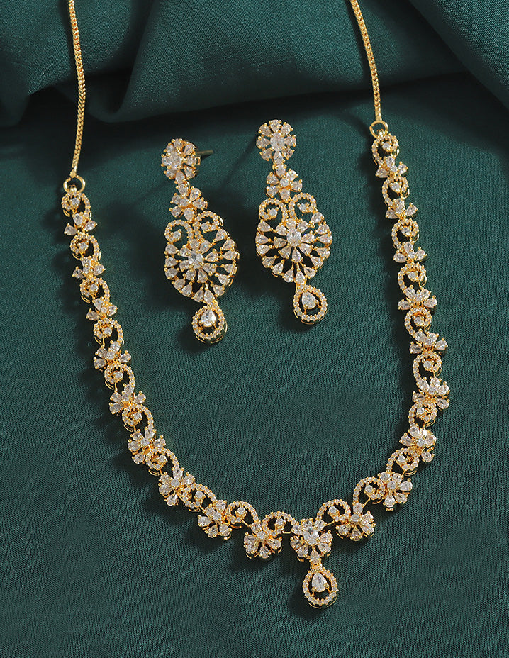 Designer Zirconia Crystal Elegance Necklace Set