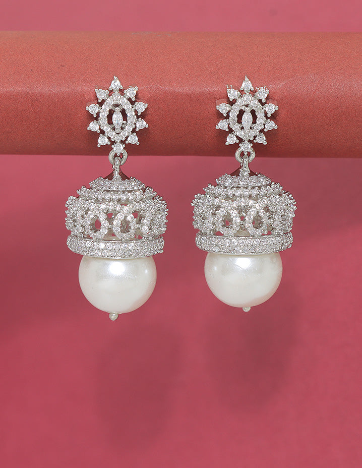 Designer Zirconia Jhumka Earrings