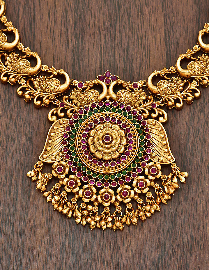 Peacock Designer Antique Long Haaram