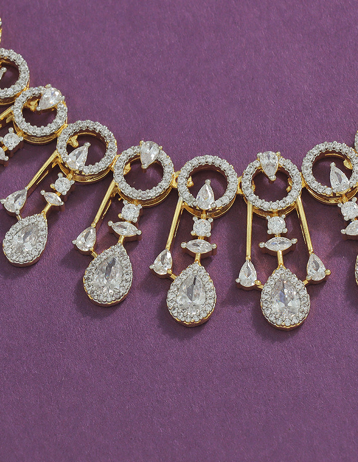 Designer GJ Polish Zirconia Necklace Set