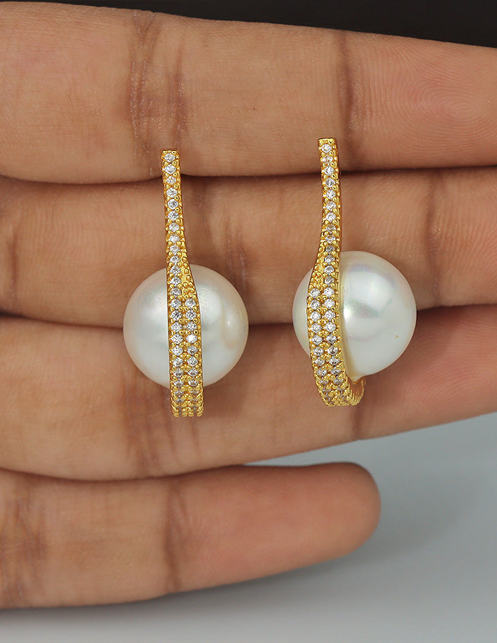 Designer Royal Pearl Stud Earrings