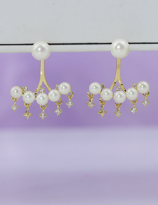 Designer Zirconia  Gold Polish Earrings