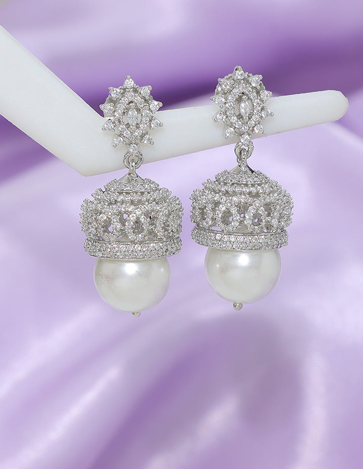 Designer Zirconia Jhumka Earrings