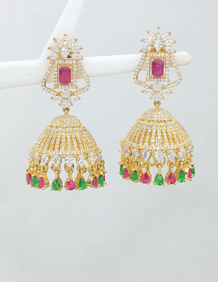 Zirconia Jhumka Earrings
