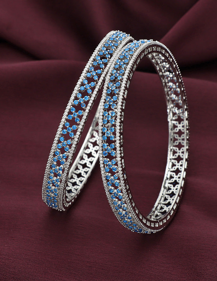 Designer Zircon Rhodhium Plated Bangles ZBGL10955