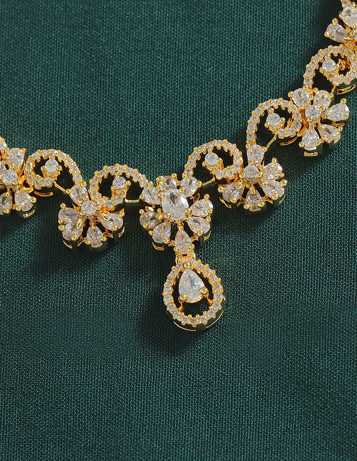 Designer Zirconia Crystal Elegance Necklace Set