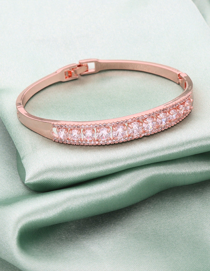 Zirconia Rose Gold Polish Bracelet
