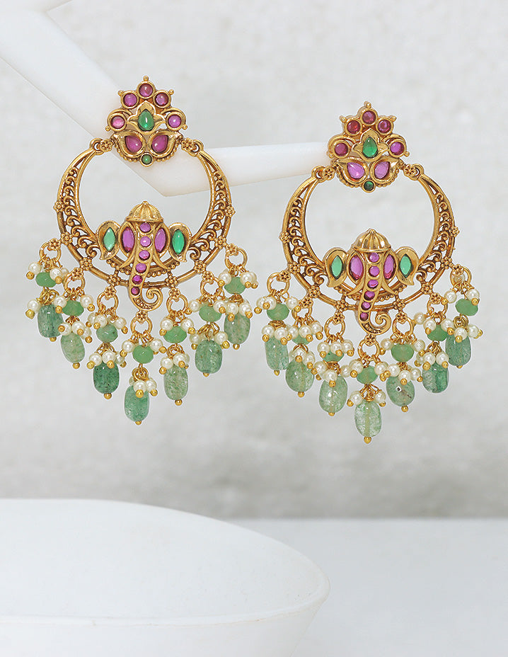 Designer Divine Ganapathi Chandbali Earrings