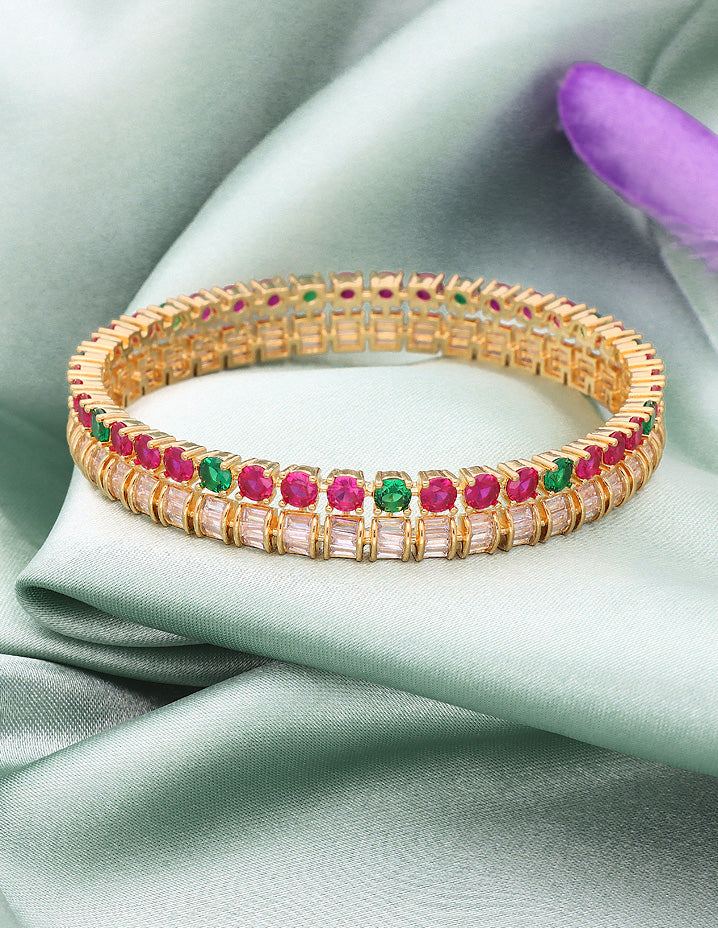Designer Zirconia Gold Plated Bangles