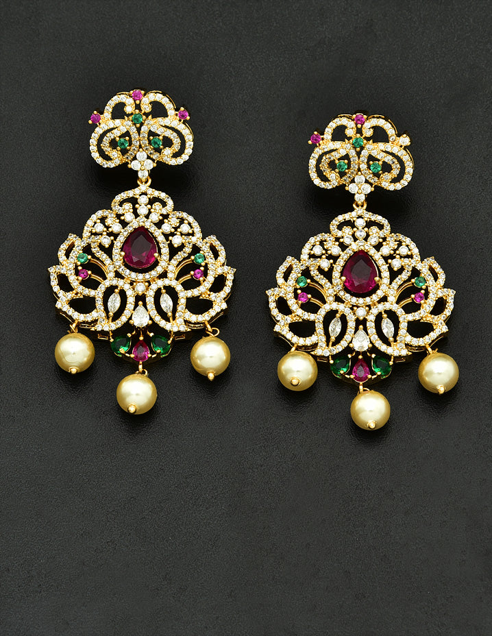 Designer Gold Zirconia Designer Long Haaram