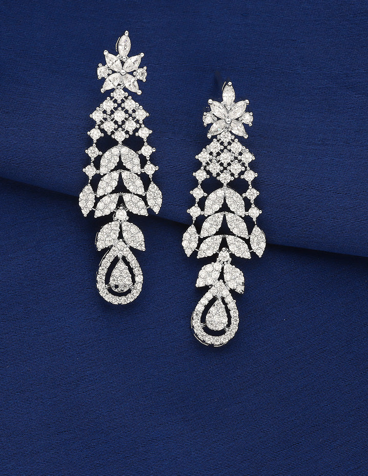 Designer Rhodium Polish Zirconia Necklace Set