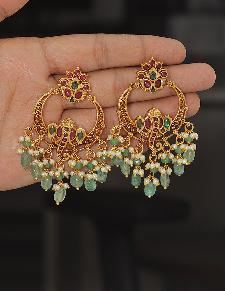 Designer Divine Ganapathi Chandbali Earrings