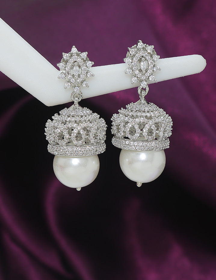 Designer Zirconia Jhumka Earrings
