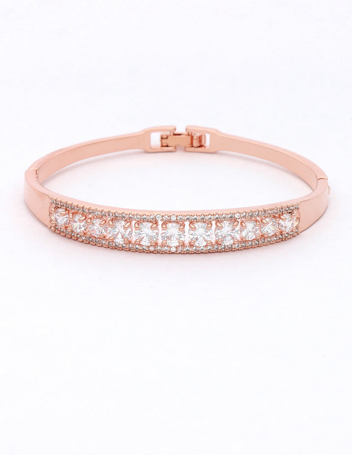 Zirconia Rose Gold Polish Bracelet