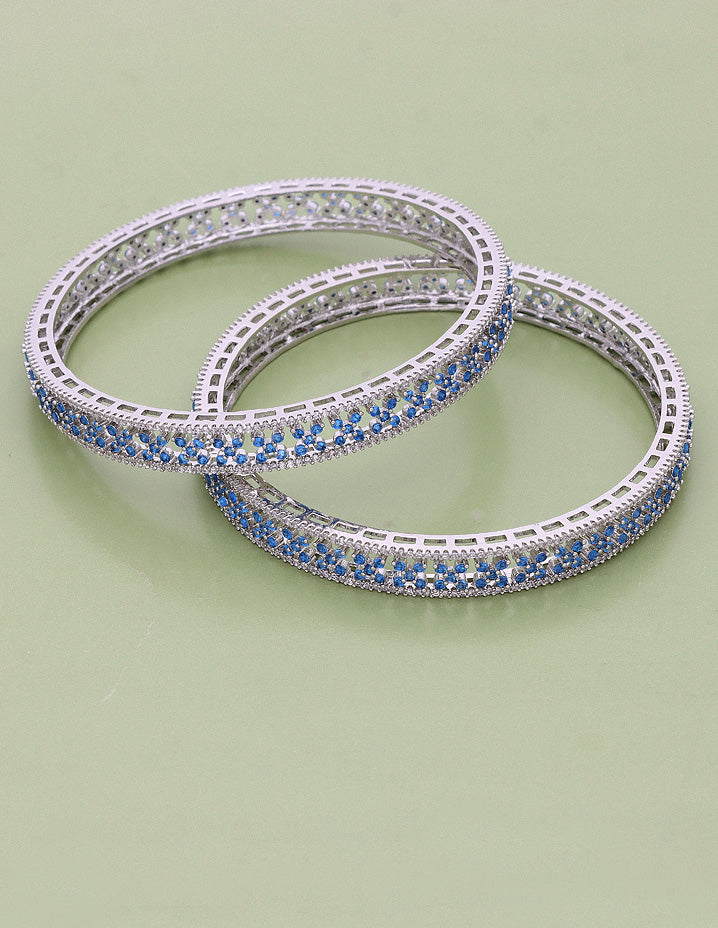 Designer Zircon Rhodhium Plated Bangles ZBGL10955