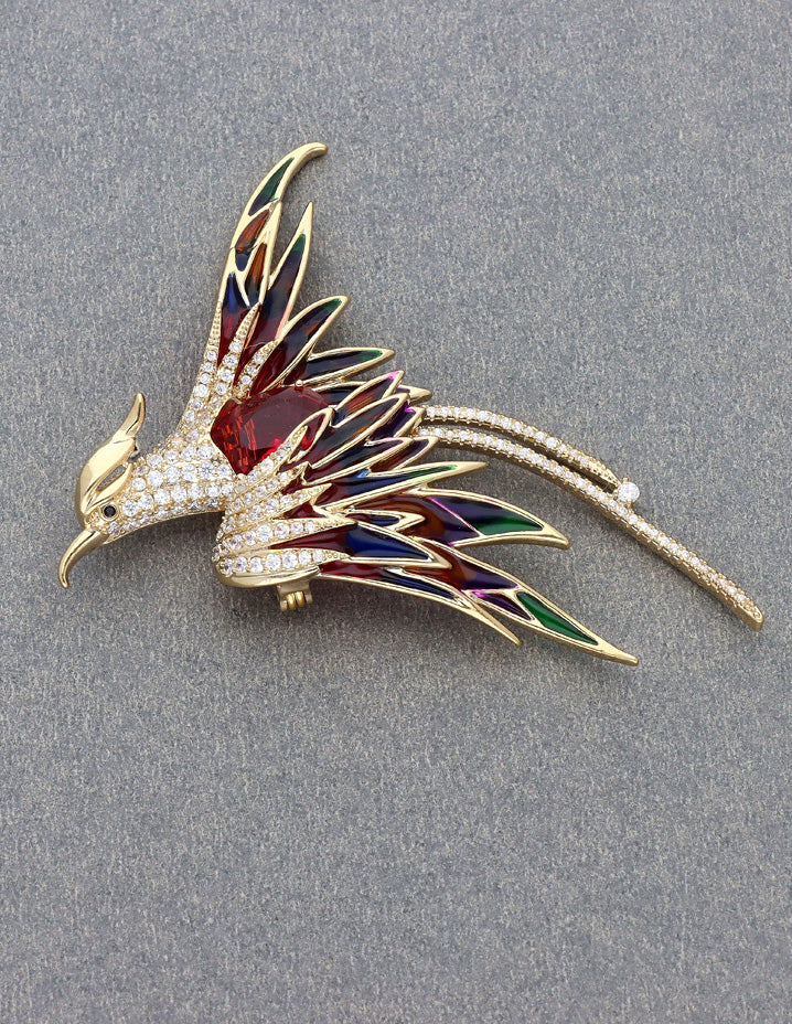 Zirconia Gold Polish Saree Pin