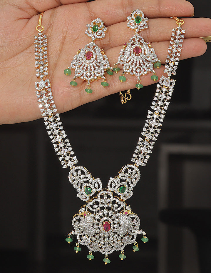 Designer GJ Polish Zirconia Necklace Set