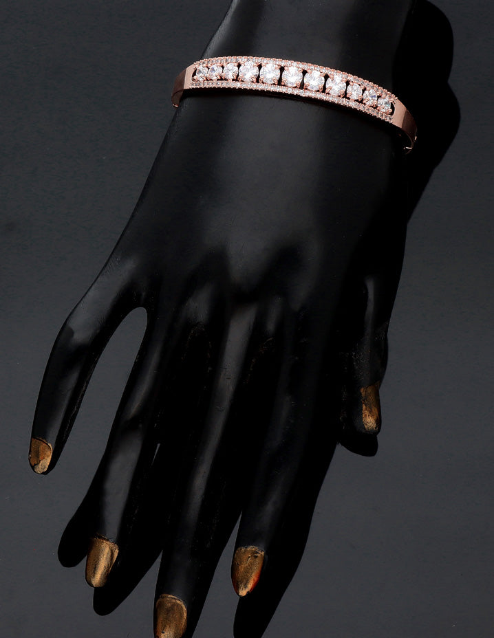 Zirconia Rose Gold Polish Bracelet
